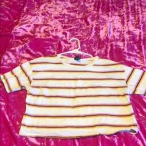 Wild Fable Striped crop top tee